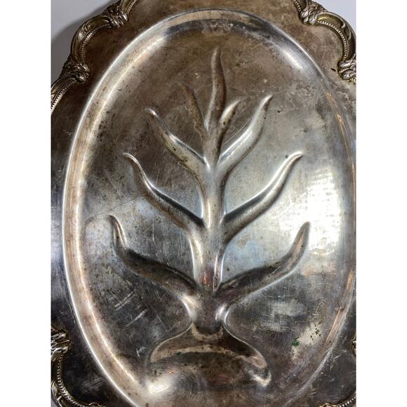 1847 Rogers Bros. Ambassador Silhouette Tree of Life Meat Platter. - Picture 4 of 7